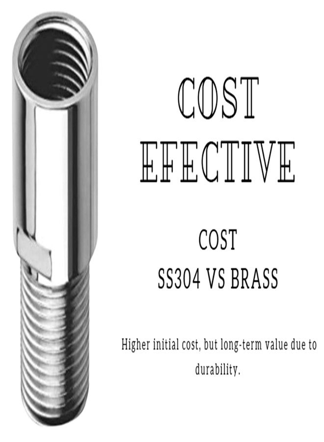 JAGGER وصلة تمديد صنبور JAGGER JAG393 SS304 لمقاس سن الصنبور (½ بوصة) | موصل شديد التحمل، مقاوم للصدأ، مانع للتسرب لصنابير الحمامات والمطابخ [عبوة من 4 قطع] (3 بوصة) - Image 4